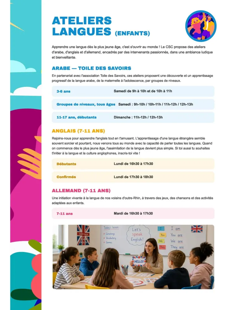 Ateliers langues